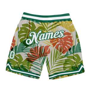Pantalones Cortos de Baloncesto Blancos con Estampado Cargo 3D Vintage Antiarrugas Personalizados para Verde, 100% Poliéster, Ropa Deportiva Impermeable OMMIZ - Product Image 1