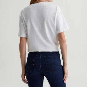 Camiseta de algodón de ajuste relajado holgado para mujer OEM/ODM, escote fácil de llevar, versátil, uso diario, tela de Jersey holgada estilo novio - Product Image 4