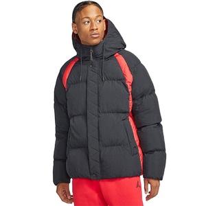Blouson d'hiver matelassé unisexe personnalisé, coupe ample, uni, formel, enduit, imperméable, coupe-vent, avec empiècements contrastants et impression par décharge - Product Image 1