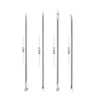 Acier inoxydable de qualité supérieure 4 pièces acné points noirs comédon tache noire dissolvant de boutons soins de la peau femmes beauté