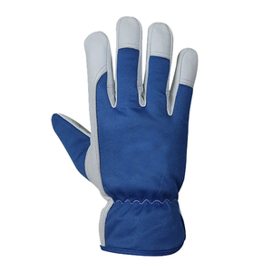 ถุงมือทำงานหนัง PU สีน้ำเงินเทา สายรัดข้อมือยืดหยุ่นกันลื่น ถุงมือนิรภัยอเนกประสงค์ - Product Image 2