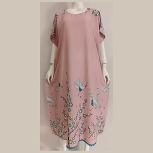 Robe caftan à taille élastique de haute qualité Style modeste doux et confortable avec motif attrayant Prix économique pour se détendre - Product Image 4