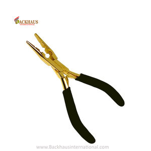 Professional <b>Hair</b> Extension Plier Multi-Function Gold Color Coated Black <b>Grip</b> Handle <b>Hair</b> Extension Pliers - Product Image 4
