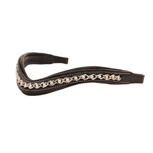 Banda para la frente de cuero decorada con cristal de perla blanca en espiral personalizada, último diseño, brida ecuestre elegante para montar a caballo occidental - Product Image 5