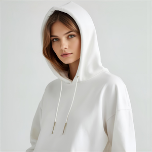 Sudadera con capucha de algodón suave para mujer para uso diario con opciones de etiqueta privada OEM/ODM - Product Image 3