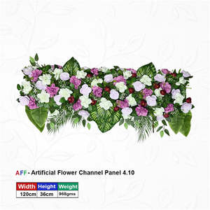 Panel de Flores Artificiales Spring Radiance Luxe, Lavanda y Blanco Prado, con Rosas Pastel y Hojas Tropicales - Product Image 1