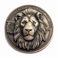 Monedas de Desafío Especiales de Diseño Personalizado en 3D de Alta Gama con Diseño de León en Dos Tonos