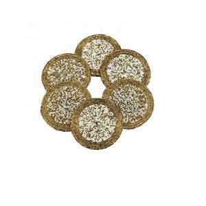 Ensemble de 6 sous-verres en perles de verre multicolores faits à la main pour boissons Ensemble de sous-verres en perles de verre pour table basse - Product Image 6