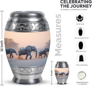 Éléphant adulte urnes pour cendres humaines pour maman crémation adulte frêne femmes urne grand mâle adulte taille personnalisée fournitures funéraires urne - Product Image 2