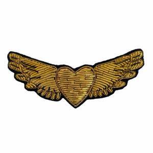 Brooch Hand Embroidered Badges with Bullion Wire Fashion Jacket Embroidered Patches Motif for Blazer Attachable <b>Safety</b> <b>Pin</b> - Product Image 6