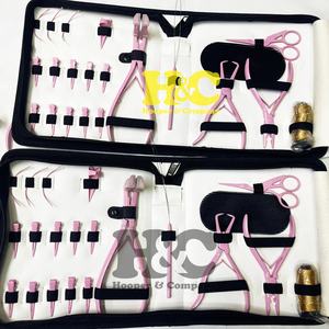 Nuevas llegadas: Kit de herramientas para extensiones de cabello rosa, acero inoxidable quirúrgico sostenible, estuche rosa, alicates y tijeras. ¡Grandes ofertas! - Product Image 1