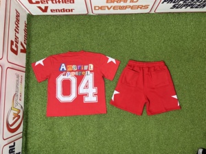 Conjunto de Camiseta y Pantalones Cortos para Mujer, 100% Algodón de Alta Calidad, Antiarrugas, Cuello en V, Personalizable con Logotipo Frontal, Estilo Urbano Informal - Product Image 6