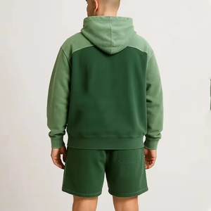 Conjuntos de dos piezas supersuaves, sudaderas con capucha y pantalones cortos para hombre, conjuntos de material de tela polar de algodón de la más alta calidad con capucha y conjunto corto - Product Image 4