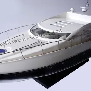 SUNSEEKER Predator 62 Modèle de yacht moderne en bois fabriqué à la main Bateaux Peint Art Style avec plateau d'amour Boîte-cadeau pour l'affichage de signes - Product Image 1