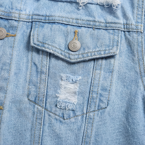 Veste en jean longue extensible sur mesure pour homme, en coton, veste en jean unie pour homme, grande taille, mode streetwear - Product Image 5