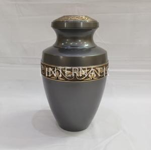 Urna Funeraria para Adultos con Acabado Gris, Nueva Urna Conmemorativa para Cenizas, Contenedor para Cenizas, Suministros Funerarios, Urnas de Latón Hechas a Mano - Product Image 1