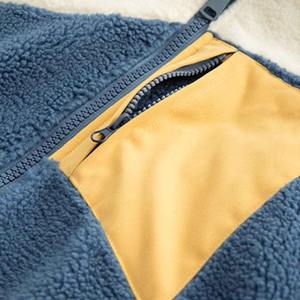 100% chaqueta Formal de poliéster para hombre grueso cálido Polar Sherpa suelto con capucha cremallera bolsillo Color contraste camuflaje revestimiento Formal - Product Image 4