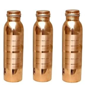 Bouteille d'eau en cuivre pur à 100% pour boire, 32 oz, bouteille en cuivre ayurvédique martelée avec sac en toile et brosse de nettoyage, étanche - Product Image 6