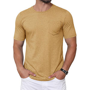 OEM ODM servicio personalizado ropa fabricación cuello redondo bolsillo camiseta antiarrugas 100% algodón suave tela duradera bolsillo camiseta - Product Image 2