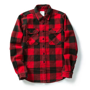 Red <b>Black</b> Buffalo Plaid Breathable Flannel <b>Shirt</b> <b>Button</b> <b>Up</b> CE Approved Protective Work Safety <b>Shirt</b> Utility Top - Product Image 2