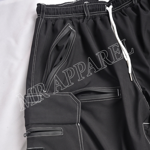 กางเกงฮิปฮอปสีพื้นลำลองสำหรับผู้ชาย, กางเกงสกีทรงหลวมเอวยางยืดเทรนด์แนวสตรีทมีซิปปิดกางเกงและกางเกงสำหรับเล่นสกี - Product Image 4