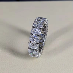 Belle bague de fiançailles en diamant de laboratoire de bande d'éternité de coupe ovale bague personnalisée diamants en vrac meilleur cadeau de fiançailles pour les femmes - Product Image 3