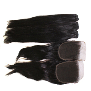 Paquetes de cabello humano recto 613 FUMI Yaki con cierre 120g-300g Extensiones de cabello virgen para teñir todos los colores - Product Image 3