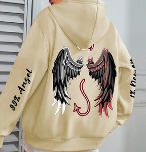 Tendance de haute qualité pull à épaules tombantes personnalisé décontracté 3D imprimé sweats à capuche 100% coton sweats à capuche en gros pour femme - Product Image 6