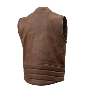 Whole Sale Rate Good Material Motorbike <b>Leather</b> <b>Vest</b> OEM <b>Leather</b> <b>Biker</b> <b>Vest</b> For Men 2026 - Product Image 3