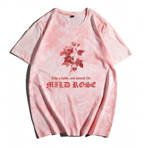 Wholesale Customized Floral Design Letter Print T-shirt High Quality 100% Cotton <b>Tie</b> Dye Printed Loose fit T-shirt for men - Product Image 1
