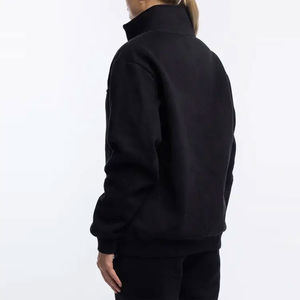 OEM Custom High Quality <b>Women's</b> Streetwear Acid Washed Tie Dye Half <b>Zip</b> Cotton Cropped Sweatshirt Stand Collar Hoodie Front Logo - Product Image 6