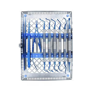 Kit de micro-chirurgie buccale de base de qualité supérieure, ensemble de chirurgie parodontale en titane bleu, instruments médicaux pour composites dentaires, complet - Product Image 1