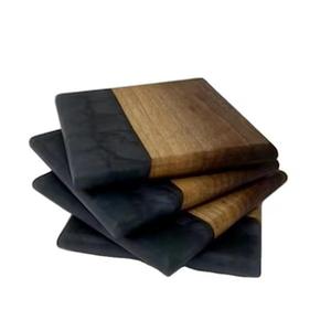 Posavasos de madera y resina de moda para decorar la Mesa a un costo más bajo Posavasos de taza de café al por mayor con la mejor calidad - Product Image 1