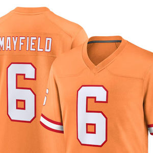 เสื้อฟุตบอลอเมริกันผ้าโพลีเอสเตอร์สำหรับผู้ชายเสื้อเจอร์ซี่แบบ100% แขนสั้นระบายความร้อนพิมพ์ลายผ้าถ่ายเทความร้อน - Product Image 3