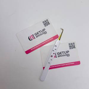 Pince à cils GETUP BROSONS IMPEX en acier inoxydable, précision 90 degrés, pointe dorée, anti-magnétique, anti-statique, prise en main parfaite, lisse - Product Image 1
