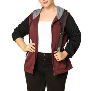 เสื้อสเวตเตอร์มีฮู้ดสำหรับผู้หญิง, เสื้อกันหนาวผ้าฝ้าย100% ลำลองผ้าฟลีซสีล้วนมีซิปรูดแฟชั่นฤดูหนาว - Product Image 5