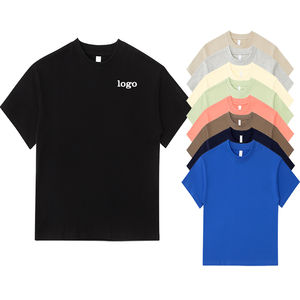 Camisetas de cuello redondo para hombre de estilo callejero, camiseta de gran tamaño de 240GSM de peso pesado, aspecto urbano a la moda, camisetas de cuello redondo para hombre de alta calidad - Product Image 1