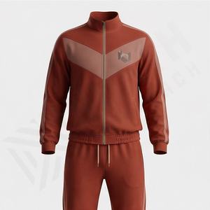 ชุดวอร์มโพลีเอสเตอร์แบบต่อผ้า แจ็คเก็ตกันลมแบบซิป กางเกงจ็อกเกอร์ ชุดกีฬาไนลอนสำหรับผู้ชาย  ชุดวอร์มแบบสปอร์ตสีตามสั่ง - Product Image 1