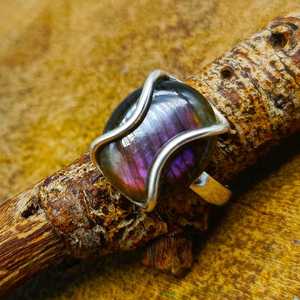 แหวนอัญมณีลาบราดอไรต์เงินสเตอร์ลิง925 925รูปไข่เครื่องประดับแหวนดีสำหรับผู้หญิงและเด็กผู้หญิง - Product Image 4