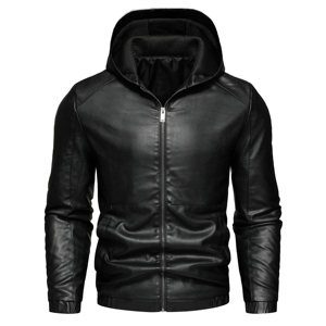 Veste en cuir de vachette matelassée respirante style urbain, 300g, col montant, motif étoile, en coton éponge, streetwear d'hiver - Product Image 1