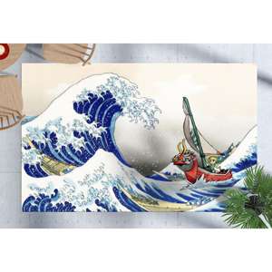 Tapis imprimé à motifs ondulés, Tapis The Legend of Zelda Windwaker, Petit tapis d'entrée, Tapis fin non tissé - Product Image 1