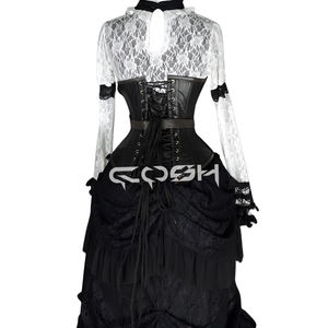 ชุดคอร์เซ็ทหนังสีดำแบบเซ็กซี่สไตล์เฟติช พร้อมเข็มขัดแบบมีหัวเข็มขัดและตัวล็อคด้านหน้า - Product Image 5