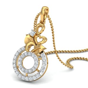 Boho Geometric Circle Zircon Brass Pendant 18k Gold Plated Heart Floral Wholesale Pendant For Women - Product Image 5