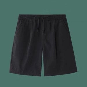 Short d'été en coton et lin respirant pour hommes, pantalon de plage hawaïen taille élastique, couleur unie, polyvalent, streetwear ample - Product Image 1