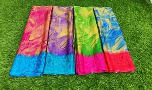 Saree de crepé brillante, tela suave de la mejor calidad, Sari estampado de estilo moderno con blusa, fiesta de boda sin peso - Product Image 4