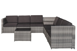 SF00003 Directo de fábrica en VN, moderno juego de sofás de ratán para exteriores con cojines oscuros para muebles de jardín y patio, diseño contemporáneo. - Product Image 5