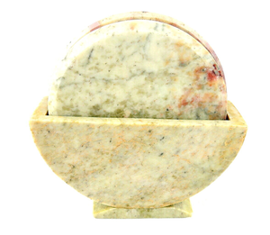 Elegant Round Marble <b>Coasters</b> with Tabletop Centerpiece <b>Coasters</b> <b>Black</b> Color Top Demanding Best Design for Selling - Product Image 4