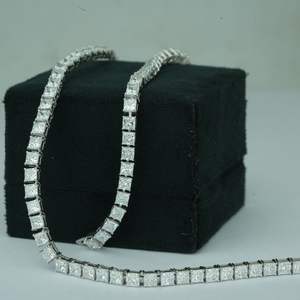 Stylish 27.96ct lab grown <b>diamond</b> moissanite statement <b>bracelet</b> princess vs1 gold rose gold silver oem odm low moq b2b - Product Image 3