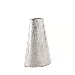 Geometric Pattern Design Metal <b>Ribbed</b> Flower <b>Vase</b> Bronze and Copper Modern Decorative Table Centerpiece Ornate Living Room - Product Image 6