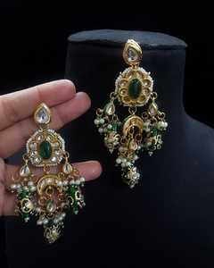 Boucles d'oreilles élégantes en perles de cuivre et de laiton vintage parfaites pour les fêtes de mariage Vêtements de fête disponibles en commandes personnalisées et en gros - Product Image 3